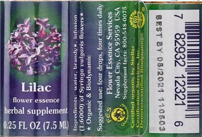 Lilac Flower Essence label