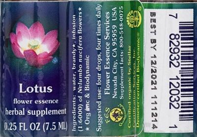 Lotus Flower Essence label