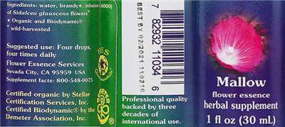 Mallow Flower Essence label