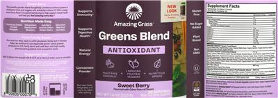 Greens Blend Antioxidant Sweet Berry label