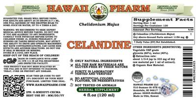 Celandine Alcohol Free label