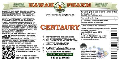 Centaury Alcohol Free label