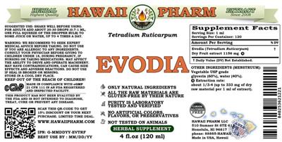 Evodia Alcohol Free label