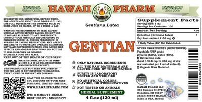 Gentian Alcohol Free label