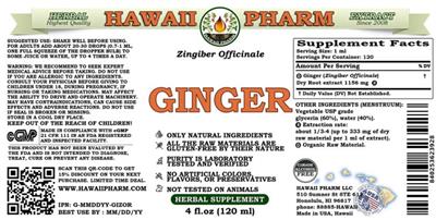 Ginger Alcohol Free label