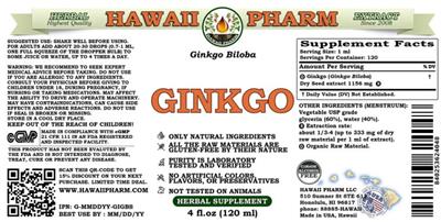 Ginkgo Alcohol Free label