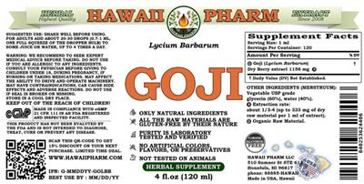 Goji Alcohol Free label