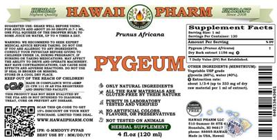 Pygeum Alcohol Free label