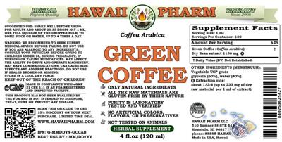 Green Coffee Alcohol Free label