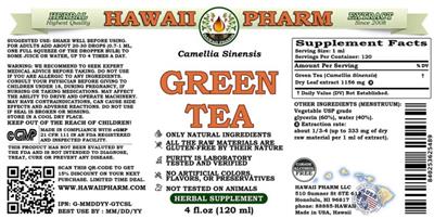 Green Tea Alcohol Free label