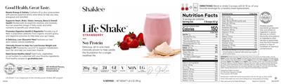 Life Shake Strawberry label