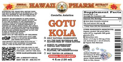 Gotu Kola label