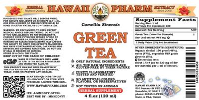 Green Tea label