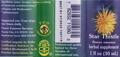 Star Thistle Flower Essence label