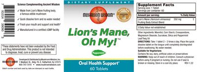 Lion's Mane Oh My! Peppermint label
