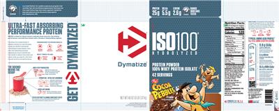 ISO100 Hydrolyzed Cocoa Pebbles Flavor label