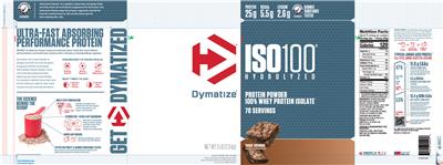 ISO100 Hydrolyzed Fudge Brownie label