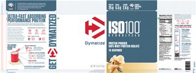ISO100 Hydrolyzed Gourmet Vanilla label
