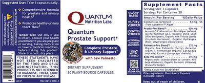 Quantum Prostate Support label