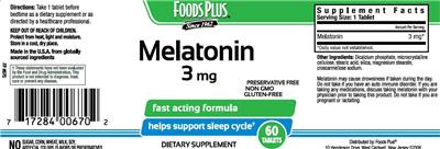 Melatonin 3 mg label