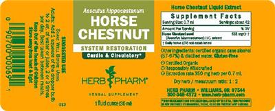 Horse Chestnut label
