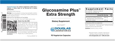 Glucosamine Plus Extra Strength label