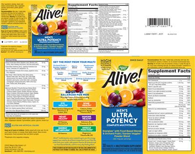 Alive! Men's Ultra Potency Complete Multivitamin label