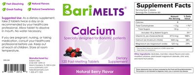 Calcium Natural Berry Flavor label