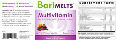Multivitamin Natural Fruit Flavor label