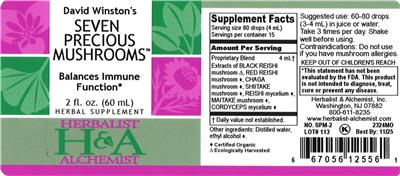David Winston's Seven Precious Mushrooms label