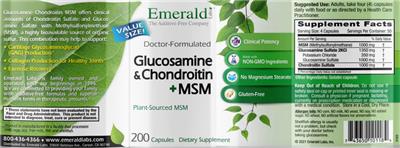 Glucosamine & Chondroitin + MSM label