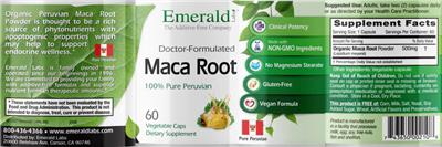 Maca Root label