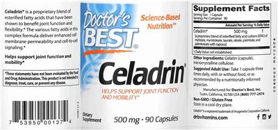 Celadrin 500 mg label