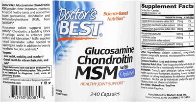 Glucosamine Chondroitin MSM with OptiMSM label