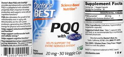 PQQ 20 mg with BioPQQ label