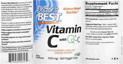 Vitamin C with Q-C 1000 mg label