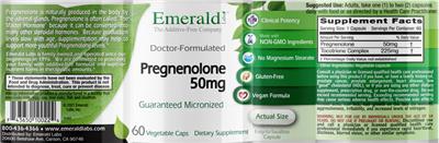 Pregnenolone 50 mg label
