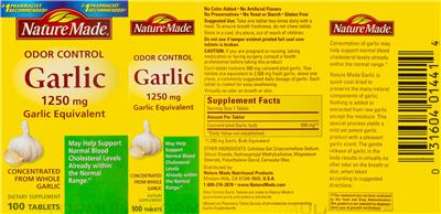 Odor Control Garlic label