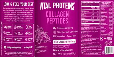 Collagen Peptides Dark Chocolate Blackberry label