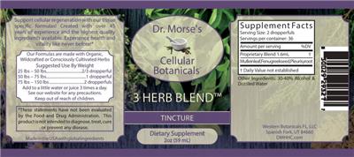 3 Herb Blend Tincture label