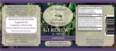 GI Renew (2 - Mild) Capsules label