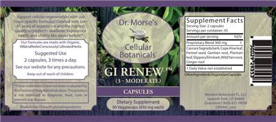 GI Renew (3 - Moderate) Capsules label