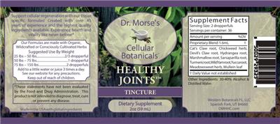 Healthy Joints Tincture label