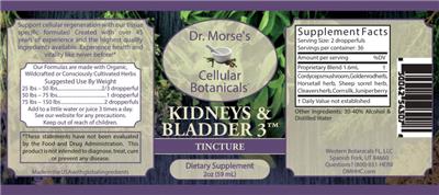 Kidneys & Bladder 3 Tincture label