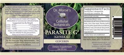 Parasite G (General) Glycerin label
