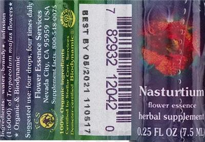Nasturtium Flower Essence label