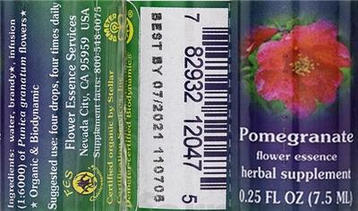 Pomegranate Flower Essence label