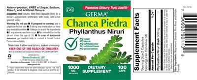 Chanca Piedra 1000 mg label