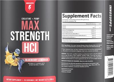 Max Strength HCl Blueberry Lemonade label