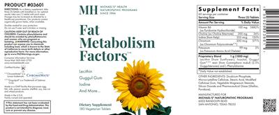 Fat Metabolism Factors label